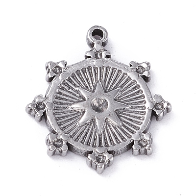 Tarnish Resistant 304 Stainless Steel Pendant Rhinestone Cabochons STAS-P288-15P-1