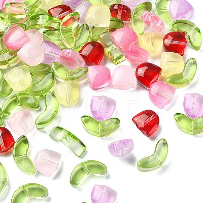 100Pcs 6 Colors Handmade Lampwork Beads LAMP-CJ0001-44-1