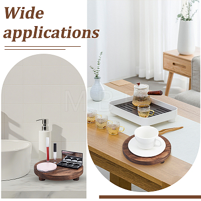 3Pcs 3 Sizes Round Wood Display Riser Stands AJEW-WH0410-252-1