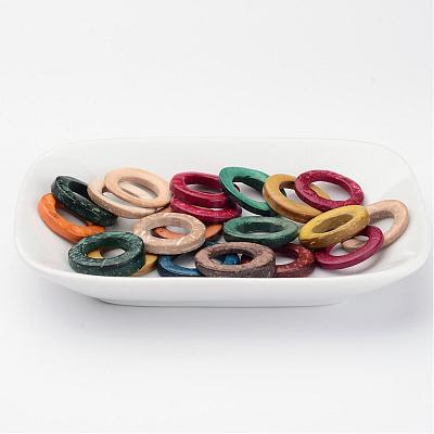Dyed Wood Jewelry Findings Coconut Linking Rings X-COCO-O006C-M-1
