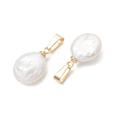 Natural Baroque Pearl Keshi Pearl Pendants PALLOY-JF05373-1
