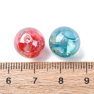 Transparent Resin & Natural Shell Beads RESI-B039-09-1