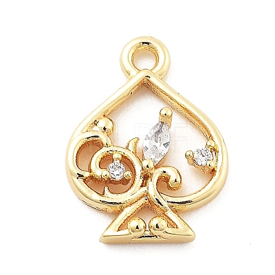 Brass Micro Pave Cubic Zirconia Pendants KK-H511-01G-01-1