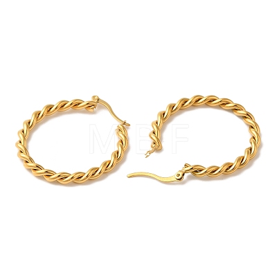 Ion Plating(IP) 304 Stainless Steel Hoop Earrings for Women EJEW-Z066-03G-1