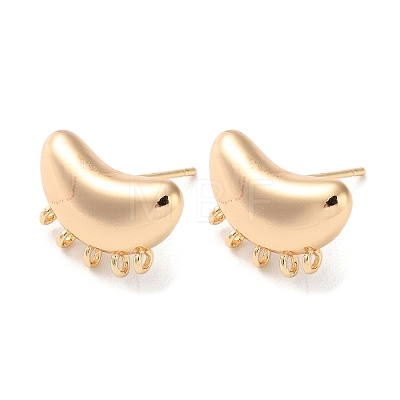 Brass Stud Earring Findings KK-A215-02G-1