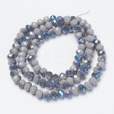 Electroplate Opaque Solid Color Glass Beads Strands EGLA-A034-P4mm-I06-1