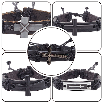 10Pcs 10 Style Alloy Link Bracelets Set BJEW-AN0001-31-1