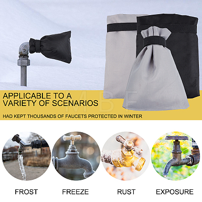 Polyester Anti-freezing  Anti-Icing Protection Cover for Outdoor Faucet AJEW-WH0307-98-1