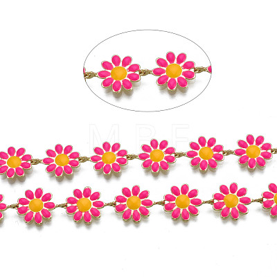 Brass Flower Link Chains CHC-N018-098E-1