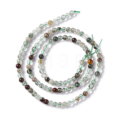 Natural Green Lodolite Quartz/Garden Quartz Beads Strands G-G933-03A-1