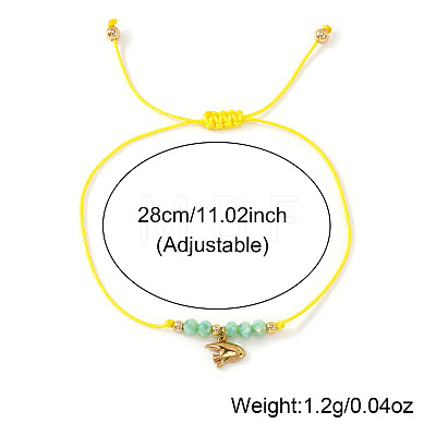 Brass Fish Charm Braided Bracelets BX9952-1