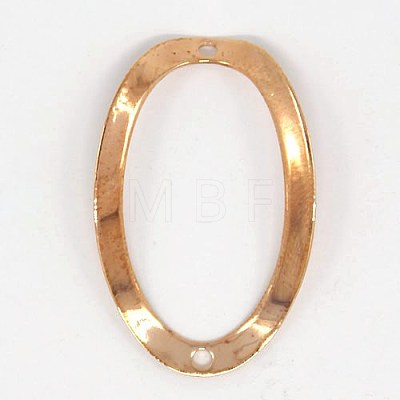 Oval Linking Rings Brass Filigree Joiners X-KK-M005-06RG-1