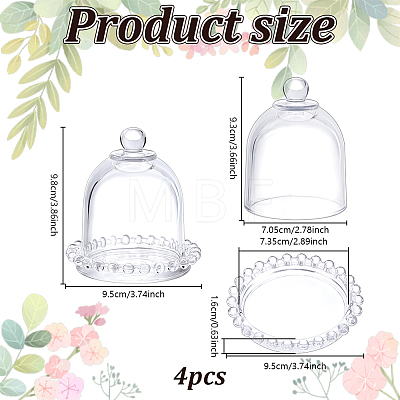 Glass Cake Tray with Dome AJEW-WH0481-557-1