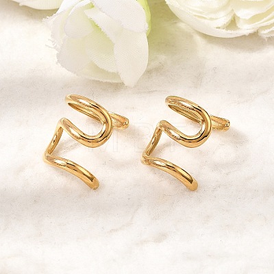 304 Stainless Steel Cuff Earrings EJEW-L313-01G-1