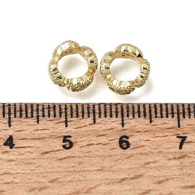 Brass Micro Pave Clear Cubic Zirconia Beads KK-K427-02B-G-1