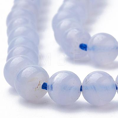 Natural Blue Chalcedony Bead Strands X-G-R193-02-4mm-1