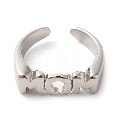 Mother's Day Theme 304 Stainless Steel Rings for Women RJEW-D023-01G-02-1