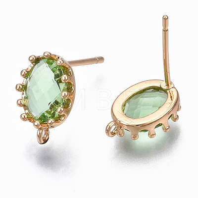 Brass Stud Earring Findings KK-S365-004E-1