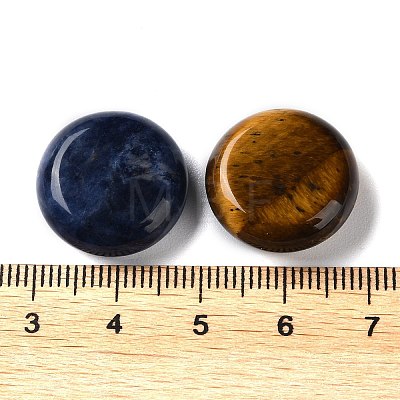 Natural Mixed Gemstone Flat Round Palm Stones G-M416-11-1