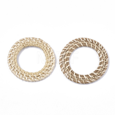 Handmade Reed Cane/Rattan Woven Linking Rings X-WOVE-T006-035-1