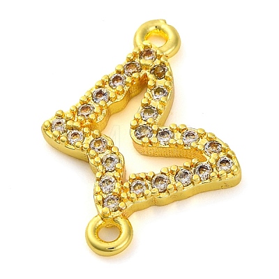 Brass Micro Pave Clear Cubic Zirconia Butterfly Links Connector Charms KK-A230-03C-G-1