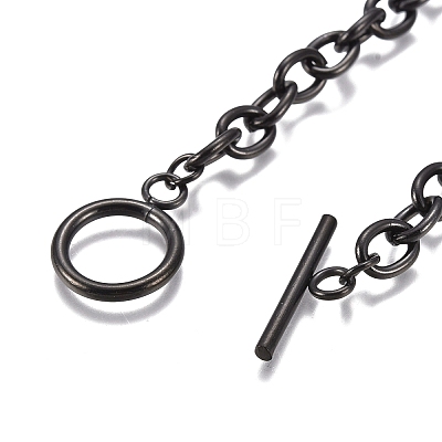 Unisex 304 Stainless Steel Cable Chain Bracelets X-BJEW-P245-39B-1