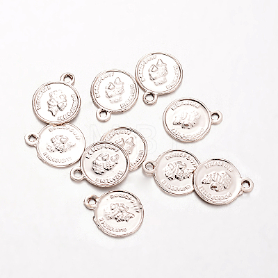 Flat Round Alloy Charms PALLOY-O065-13G-AAA-1