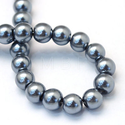 Baking Painted Pearlized Glass Pearl Round Bead Strands X-HY-Q003-10mm-12-1