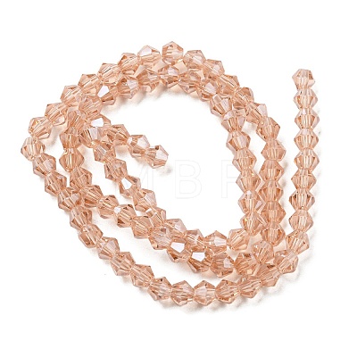 Transparent Electroplate Glass Beads Strands GLAA-F029-4mm-C15-1