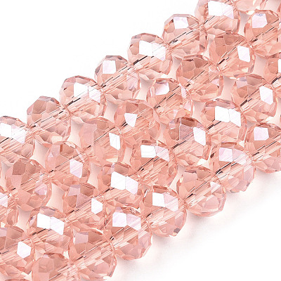 Electroplate Glass Beads Strands X-EGLA-A034-T10mm-A34-1
