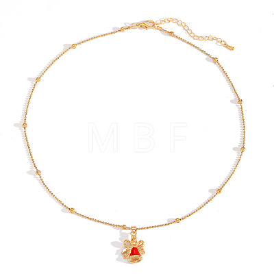 Christmas Zinc Alloy Enamel Pendant Necklaces FS-WG170EE-09-1