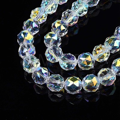 Electroplate Transparent Glass Beads Strands EGLA-N002-18B-B01-1