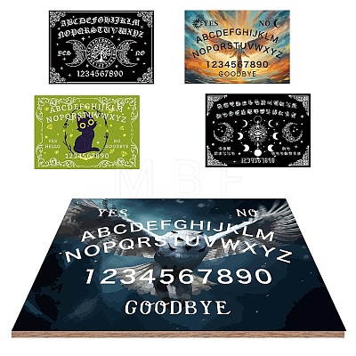 Printed Wood Pendulum Dowsing Divination Board Set DJEW-WH0324-066-1
