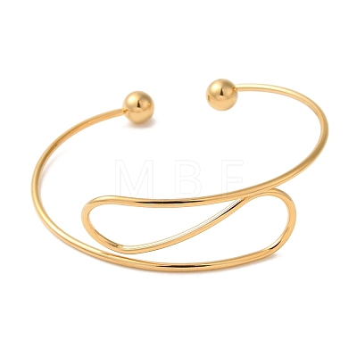 Curve Open Cuff Bangles for Women BJEW-Z071-03G-1