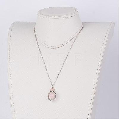 Natural & Synthetic Mixed Stone Pendant Necklaces NJEW-JN01610-1