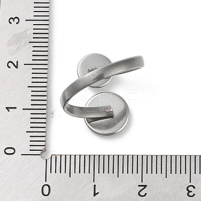 304 Stainless Steel Open Cuff Ring Findings X-STAS-E124-05E-P-1