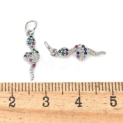 Brass Micro Pave Cubic Zirconia Charms KK-U056-35P-1