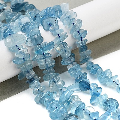 Natural Aquamarine Chip Beads Strands X-G-E271-96-1