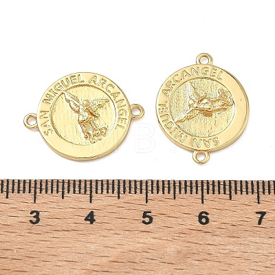 Flat Round Rack Plating Brass Connector Charms KK-H002-62G-1