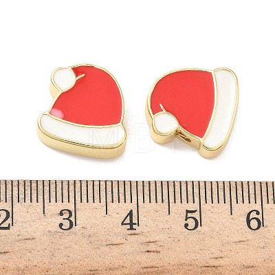 Christmas Brass Enamel Beads KK-I474-G18-1