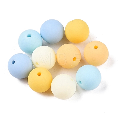 Rubberized Style Imitated Silicone Acrylic Beads MACR-T048-01B-11-1