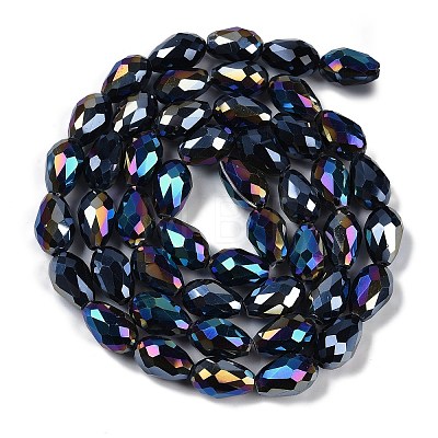 Opaque Solid Color Electroplate Glass Beads Strands EGLA-N013-P6mm-B01-1