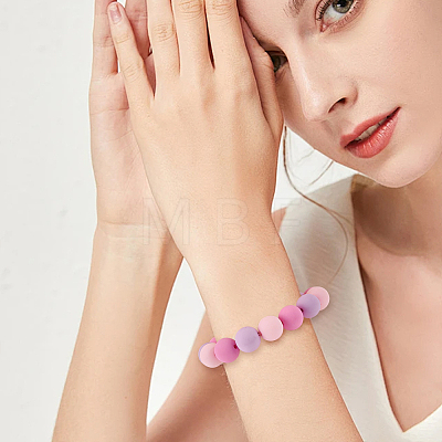 80Pcs Rubberized Style Opaque Acrylic Beads MACR-SP0001-64-1