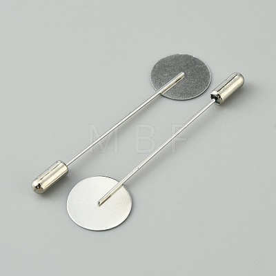 Round Tray Brass Stick Lapel Pins KK-TAC0013-12A-P-1