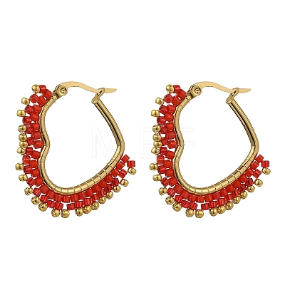 Glass Seed Hoop Earrings for Women EJEW-MZ00797-1