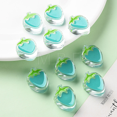 Transparent Enamel Acrylic Beads TACR-S155-003G-1