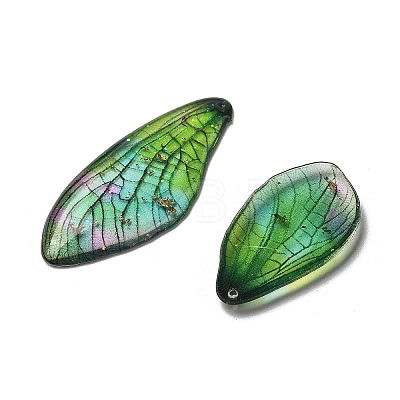 4Pcs Transparent Epoxy Resin Butterfly Wings Pendants X-RESI-C057-04D-1