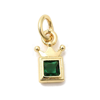 Brass Cubic Zirconia Charms KK-G554-01B-02-1