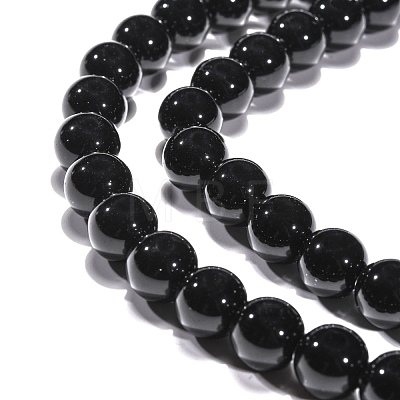 Synthetic Black Stone Beads Strands G-G088-10mm-1
