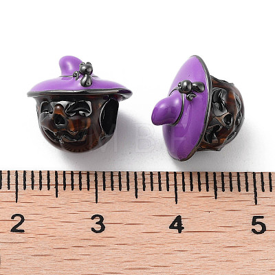 Halloween Rack Plating Brass Enamel European Beads KK-M280-01B-1